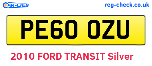 PE60OZU are the vehicle registration plates.