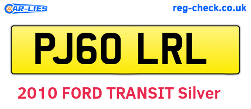 PJ60LRL are the vehicle registration plates.