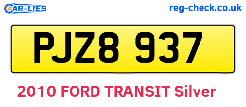 PJZ8937 are the vehicle registration plates.