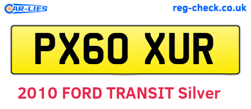 PX60XUR are the vehicle registration plates.