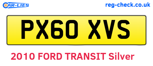 PX60XVS are the vehicle registration plates.