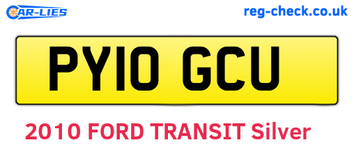 PY10GCU are the vehicle registration plates.