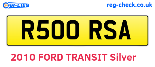 R500RSA are the vehicle registration plates.