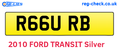 R66URB are the vehicle registration plates.