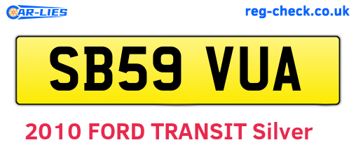 SB59VUA are the vehicle registration plates.