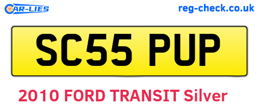 SC55PUP are the vehicle registration plates.