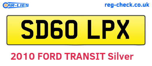 SD60LPX are the vehicle registration plates.