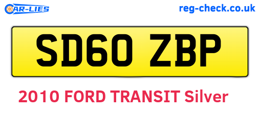 SD60ZBP are the vehicle registration plates.