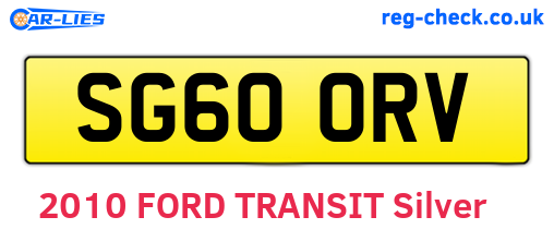 SG60ORV are the vehicle registration plates.