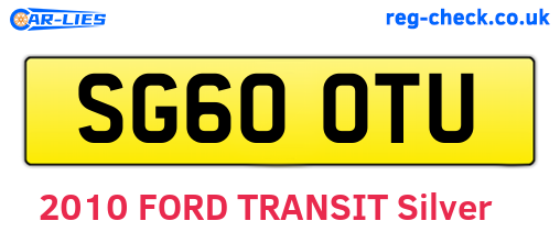 SG60OTU are the vehicle registration plates.