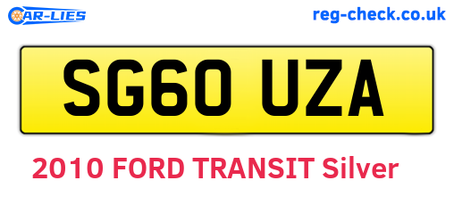 SG60UZA are the vehicle registration plates.