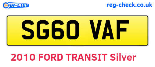 SG60VAF are the vehicle registration plates.