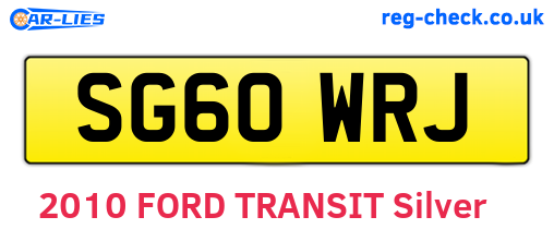 SG60WRJ are the vehicle registration plates.