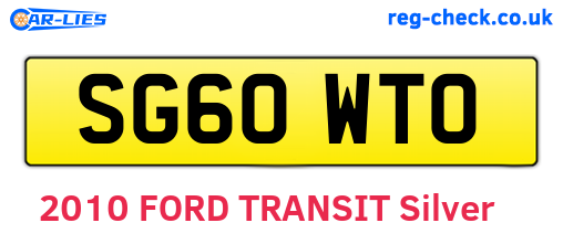 SG60WTO are the vehicle registration plates.