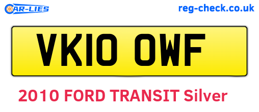 VK10OWF are the vehicle registration plates.
