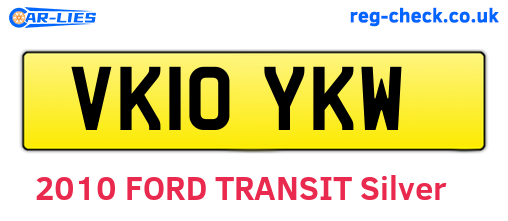 VK10YKW are the vehicle registration plates.