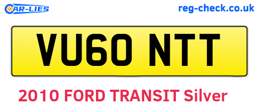 VU60NTT are the vehicle registration plates.