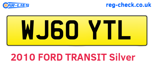 WJ60YTL are the vehicle registration plates.