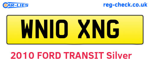 WN10XNG are the vehicle registration plates.