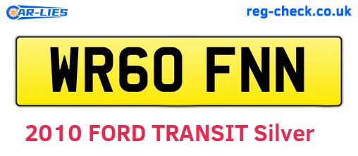 WR60FNN are the vehicle registration plates.
