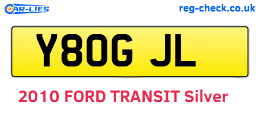 Y80GJL are the vehicle registration plates.