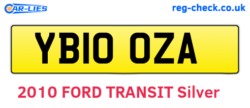 YB10OZA are the vehicle registration plates.