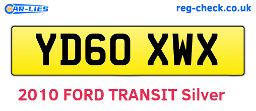 YD60XWX are the vehicle registration plates.