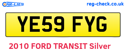 YE59FYG are the vehicle registration plates.