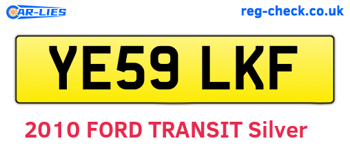 YE59LKF are the vehicle registration plates.