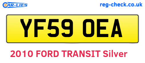 YF59OEA are the vehicle registration plates.
