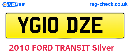 YG10DZE are the vehicle registration plates.