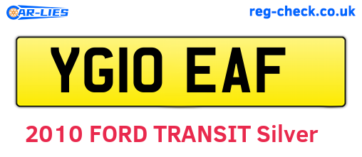 YG10EAF are the vehicle registration plates.