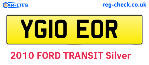 YG10EOR are the vehicle registration plates.