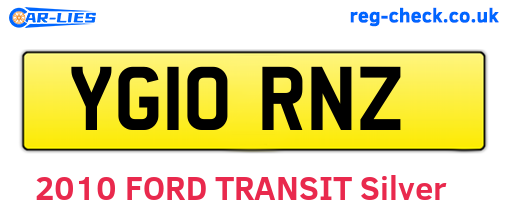 YG10RNZ are the vehicle registration plates.