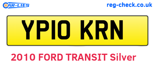 YP10KRN are the vehicle registration plates.