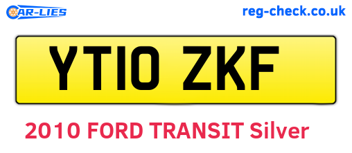 YT10ZKF are the vehicle registration plates.