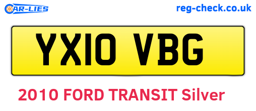 YX10VBG are the vehicle registration plates.