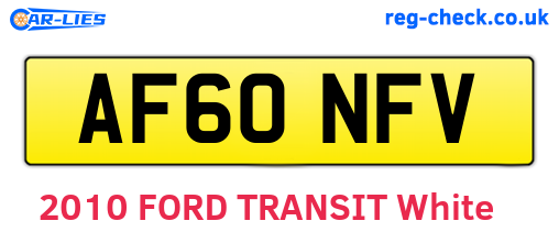 AF60NFV are the vehicle registration plates.