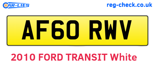 AF60RWV are the vehicle registration plates.