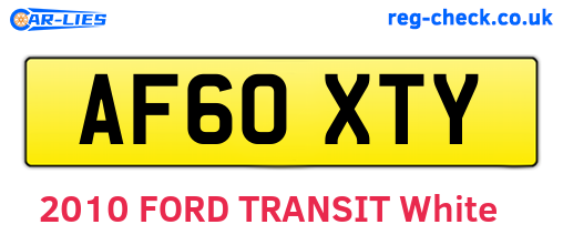 AF60XTY are the vehicle registration plates.