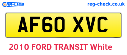AF60XVC are the vehicle registration plates.