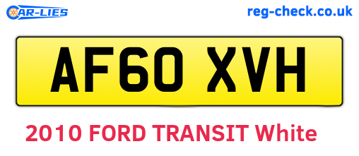 AF60XVH are the vehicle registration plates.