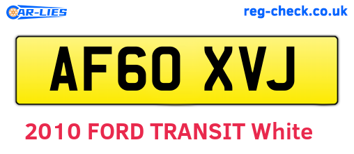 AF60XVJ are the vehicle registration plates.