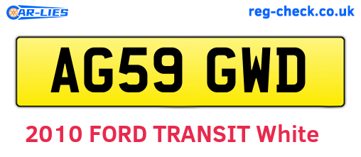 AG59GWD are the vehicle registration plates.