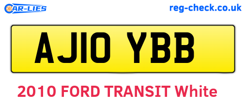 AJ10YBB are the vehicle registration plates.