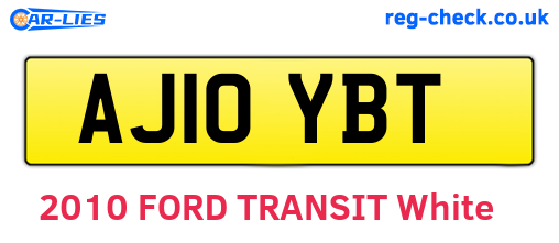 AJ10YBT are the vehicle registration plates.
