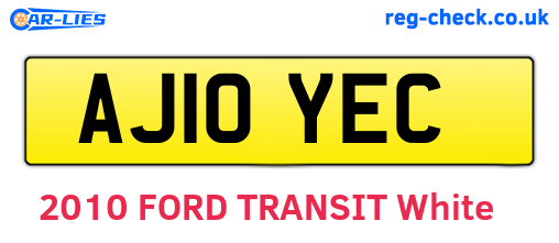 AJ10YEC are the vehicle registration plates.