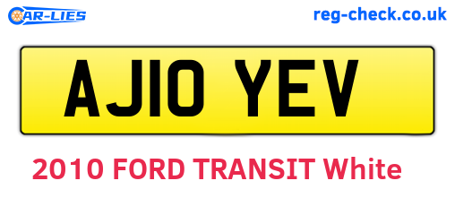 AJ10YEV are the vehicle registration plates.