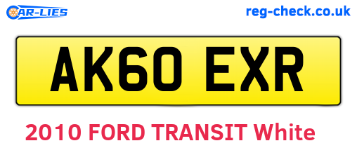 AK60EXR are the vehicle registration plates.