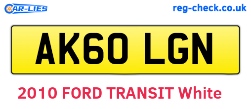 AK60LGN are the vehicle registration plates.